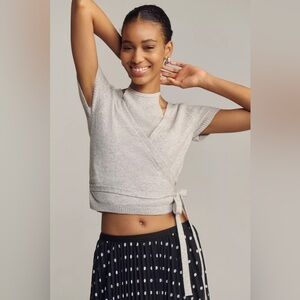 NWT By Anthropologie Grey Wool Cashmere Wrap Cardigan Sweater (XS)